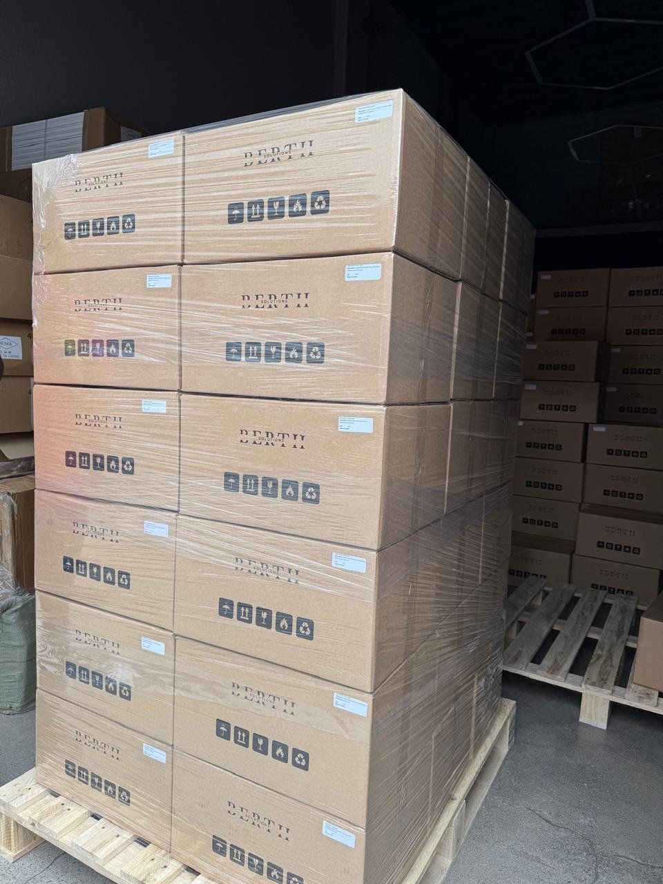 Berth Solutions products packed and prepared for dispatch